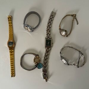 Vintage Lot Of 6 Ladies Timex X2 Bulova Longines, Wind Up Watches Read Desc